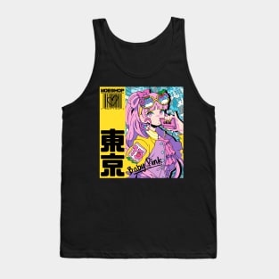 Anime Girl Pink Tank Top